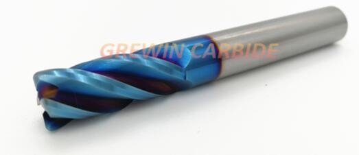NaNo Blue Carbide Promień naroża Frez trzpieniowy do wolframu 0,01 mm